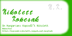 nikolett kopcsak business card